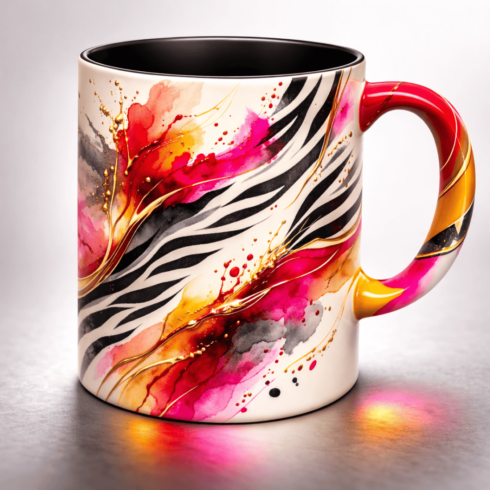 Zebra Fusion – Watercolor Designer Mug Mockup Pair cover image.