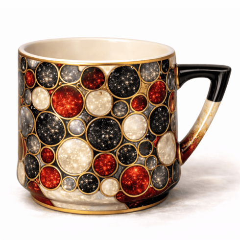 Crimson Spark Duo – Glitter Coffee & Tea Mug Mockup pair cover image.