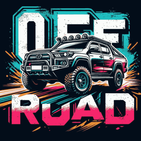Extreme Off-Road 4x4 Adventure Truck – Retro Grunge Vector Illustration cover image.