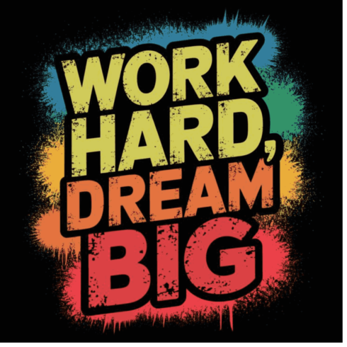 Work Hard Dream Big – Urban Spray Paint Motivational Vector cover image.