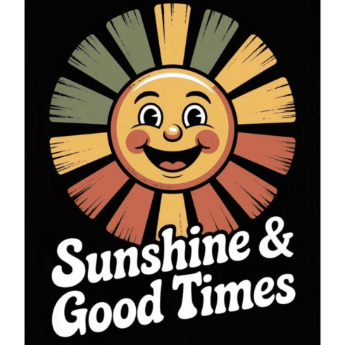 Retro Sunshine & Good Times – Vintage Sun Character Mascot Vector cover image.