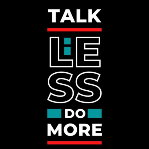 "Talk Less Do More" Professional Typography – Minimalist Productivity Vector Graphic cover image.