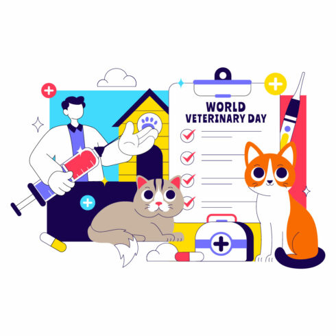 10 World Veterinary Day Illustration cover image.