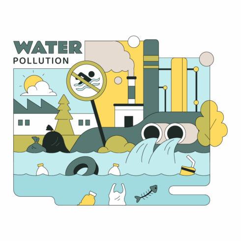 10 Water Pollution Vector Illustration cover image.