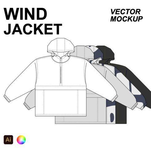 Wind Jacket Flat Vector Mockup (V2) cover image.