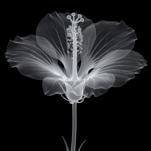 Hibiscus Flower X-Ray – Elegant Botanical Transparency Art cover image.