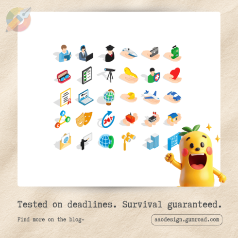 30+ Isometric Lifestyle & All-Purpose Service Icon Bundle cover image.