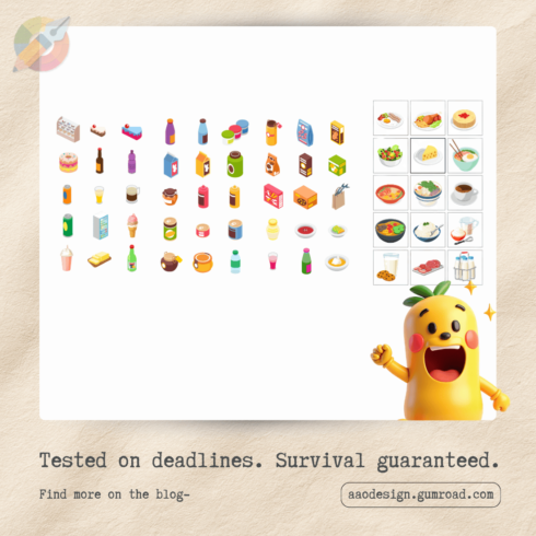 55+ Food, Drinks & Plated Meals Isometric 3D Bundle cover image.