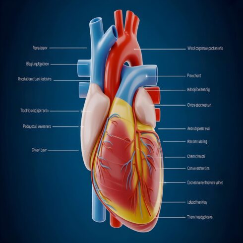 AI Generated Human Anatomy Posters Bundle Featuring Tongue Taste Regions and Heart Structure, Educational Charts, Classroom Style, High Resolution 8K cover image.