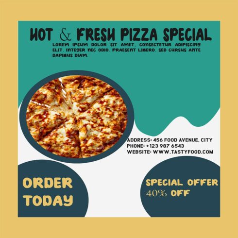 Fresh & Tasty Food Promotion Flyer Template cover image.