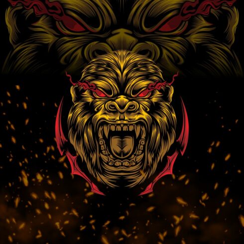Fierce Golden Gorilla Esports Mascot Logo cover image.