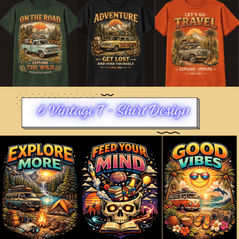 Trendy Graphic T-Shirt Design Bundle – High Quality description cover image.