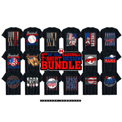4th of July T-shirt Design Bundle cover image.
