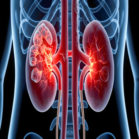 AI Generated Medical Illustration Bundle Showing Tuberculosis Infection Effects on Human Organs, Lungs, Brain, Kidneys, Liver and Immune System cover image.