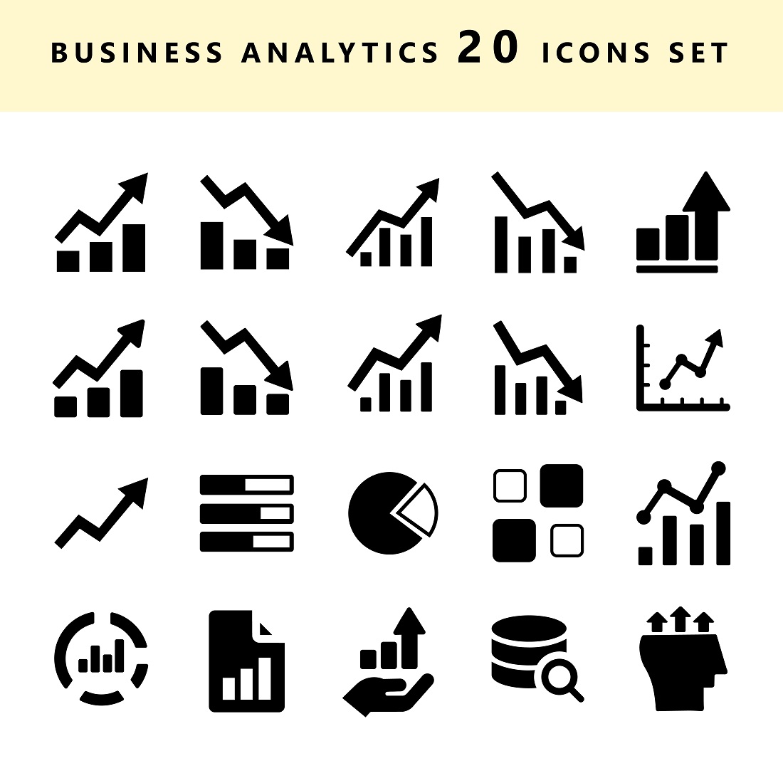 Business Analytics vectors – Set of 20 Fill Icons - MasterBundles