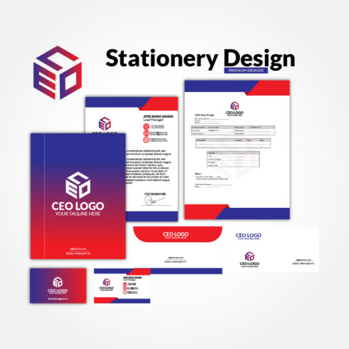 stationery design (all items with CEO logo) cover image.