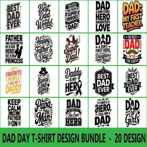 Dad day t-shirt design bundle cover image.