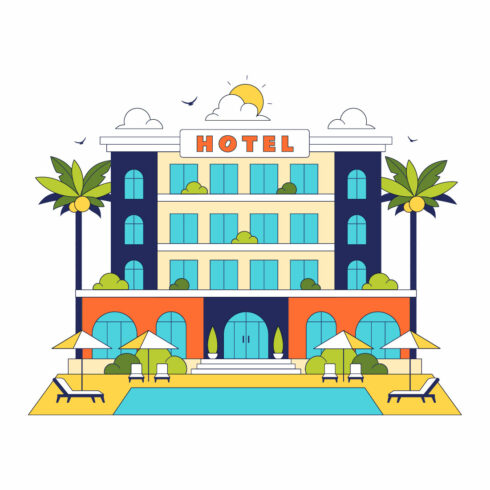 10 Modern City Hotel Building Illustration cover image.