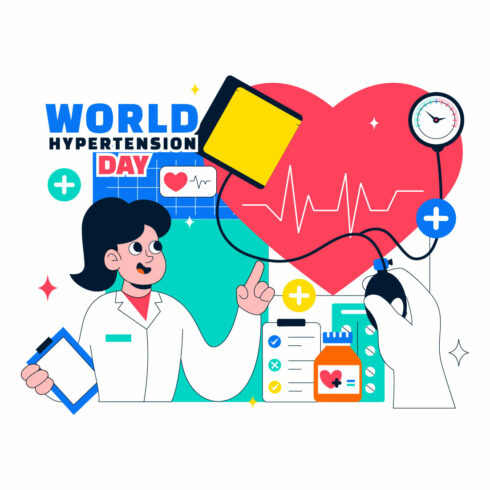 10 World Hypertension Day Illustration cover image.
