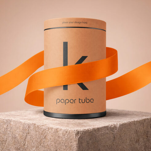Kraft Paper Tube Mockup cover image.