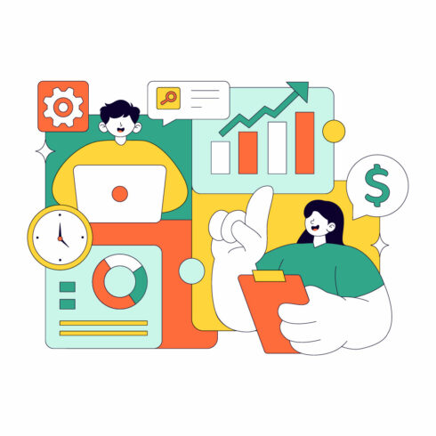 10 Market Research and Analysis Illustration cover image.