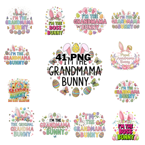 Grandma Bunny Spring Sublimation Clipart Bundle cover image.