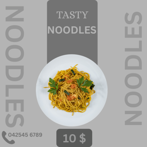 Tasty Noodles Delight Design cover image.
