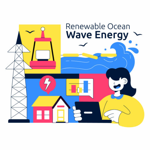 10 Renewable Ocean Wave Energy Illustration cover image.