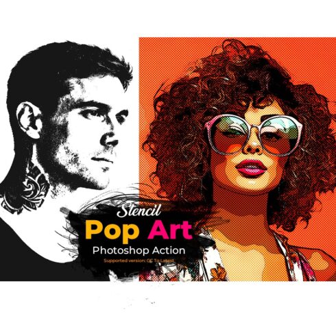 Stencil Pop Art Photoshop Action cover image.
