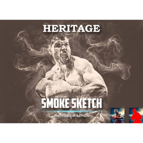 Heritage Smoke Sketch Photoshop Action cover image.