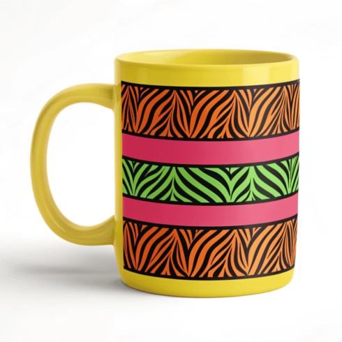 Luxury Wild Pop – Yellow Mugs Duo with Neon Zebra Art cover image.