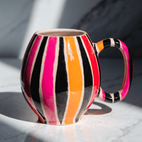 Radiant multicolor Line Symphony – Premium Cream Mugs Duo cover image.