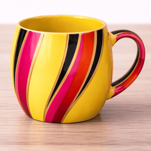 Ivory Glow Stripes – Multicolor Accent Coffee Mug pair cover image.