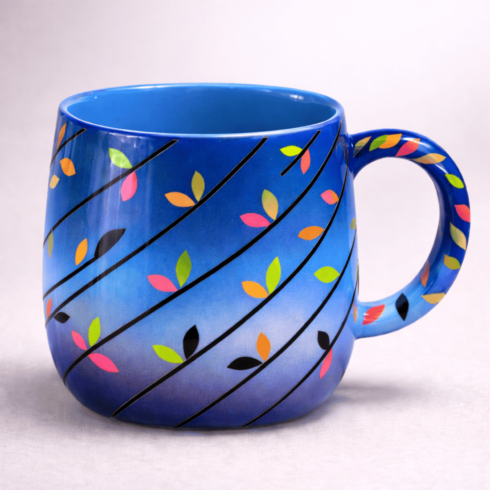Radiant Petal Lines – Multicolour Floral Coffee & Tea Mug Duo cover image.