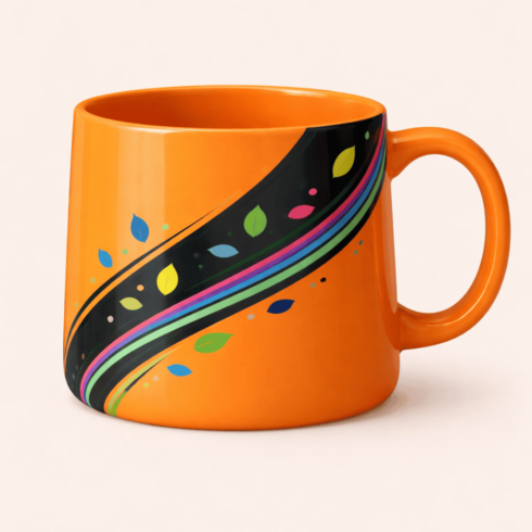 Petal Dots Elegance – Orange Coffee & Tea Mug Duo cover image.