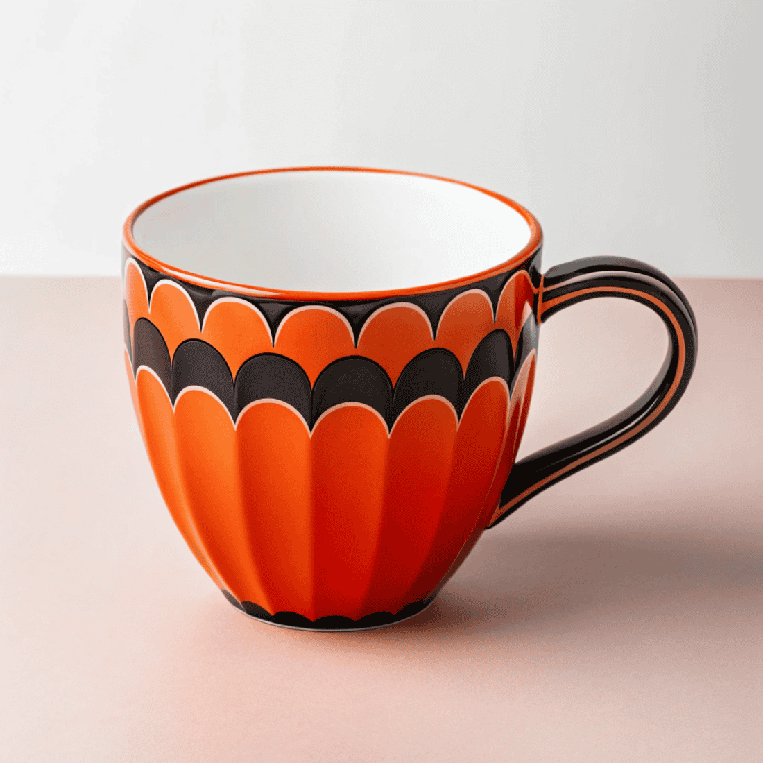 Bold Orange & Black Designer Cup Duo - MasterBundles
