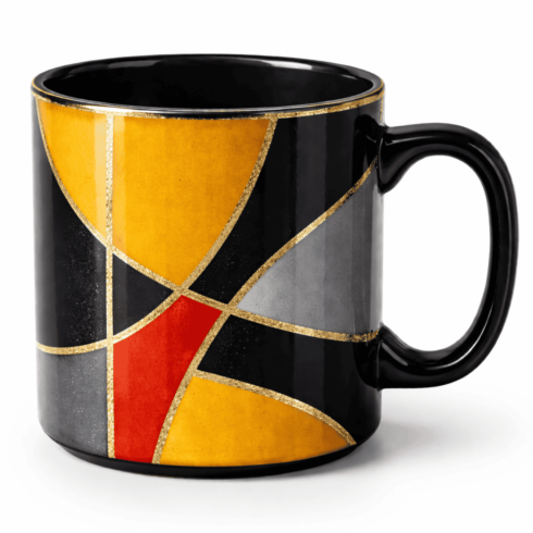 Artistic Stained Geometric Coffee & Tea Mug Mockup – Multicolour Modern Design cover image.