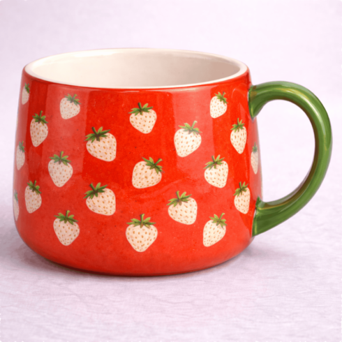 Elegant Strawberry Garden Delight Coffee Mug Pair cover image.
