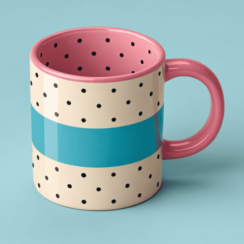 Playful Pastel Polka Dot Coffee & Tea Mug Pair cover image.