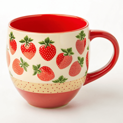 Berry Bliss Strawberry Orange Red Mug Mockup Duo cover image.