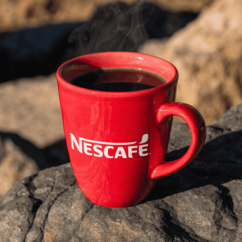 Elegant Coffee Mug Pair in red colour Nescafé-Inspired Look cover image.
