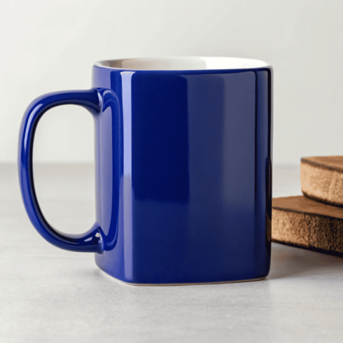 Elegant Royal Blue and Red Coffee & Tea Mug Mockup Pair cover image.