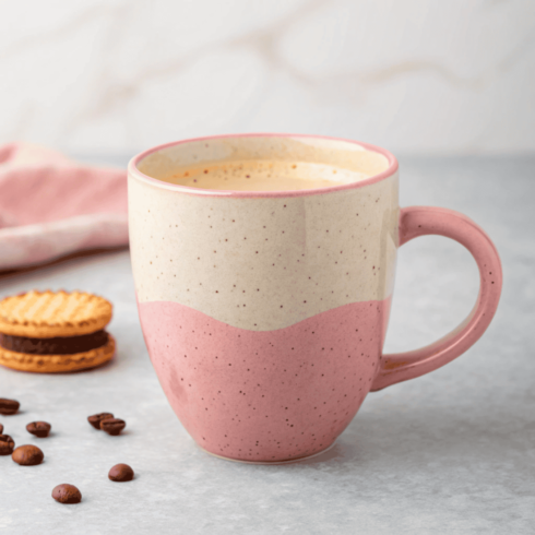 Pastel Sophistication – Baby‑Pink & Cream Mug Mockup for Brands cover image.
