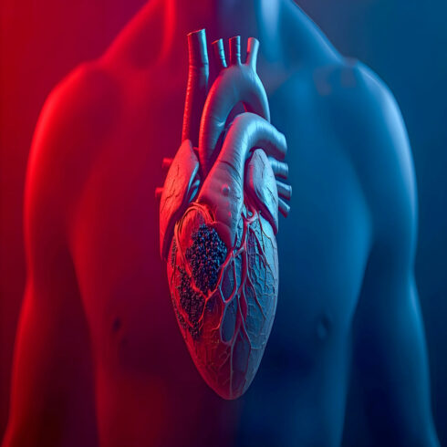 AI Generated Medical Illustration Showing Severe Methamphetamine Ice Drug Damage to Human Heart Inflammation Arrhythmia Cardiomyopathy Cardiovascular Failure cover image.