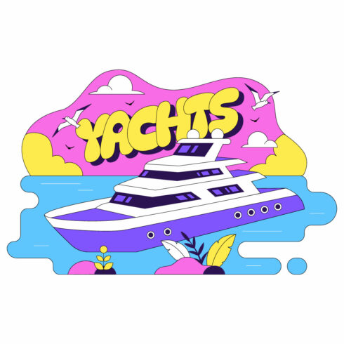 10 Luxury Yacht Tropical Illustration cover image.