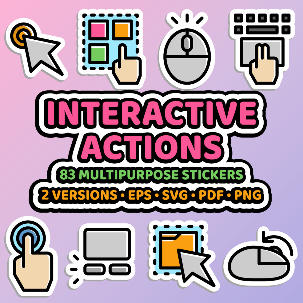 Iteractive Sticker Poll Examples Interactive actions sticker bundle in two versions - 83 editable ...