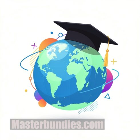 Globe Wearing Graduation Cap – Global Education & Learning Illustration cover image.