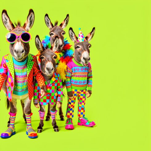 30 High-Quality Funky Donkey Group Images – Creative Wacky Animal Concept Collection cover image.
