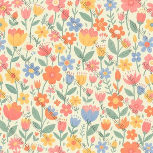 Colorful Vector Flower Set – Flat Cartoon Blooming Summer Garden Illustration cover image.