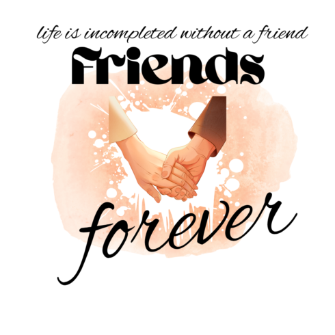 Friendship hands friends forever tshirt design cover image.
